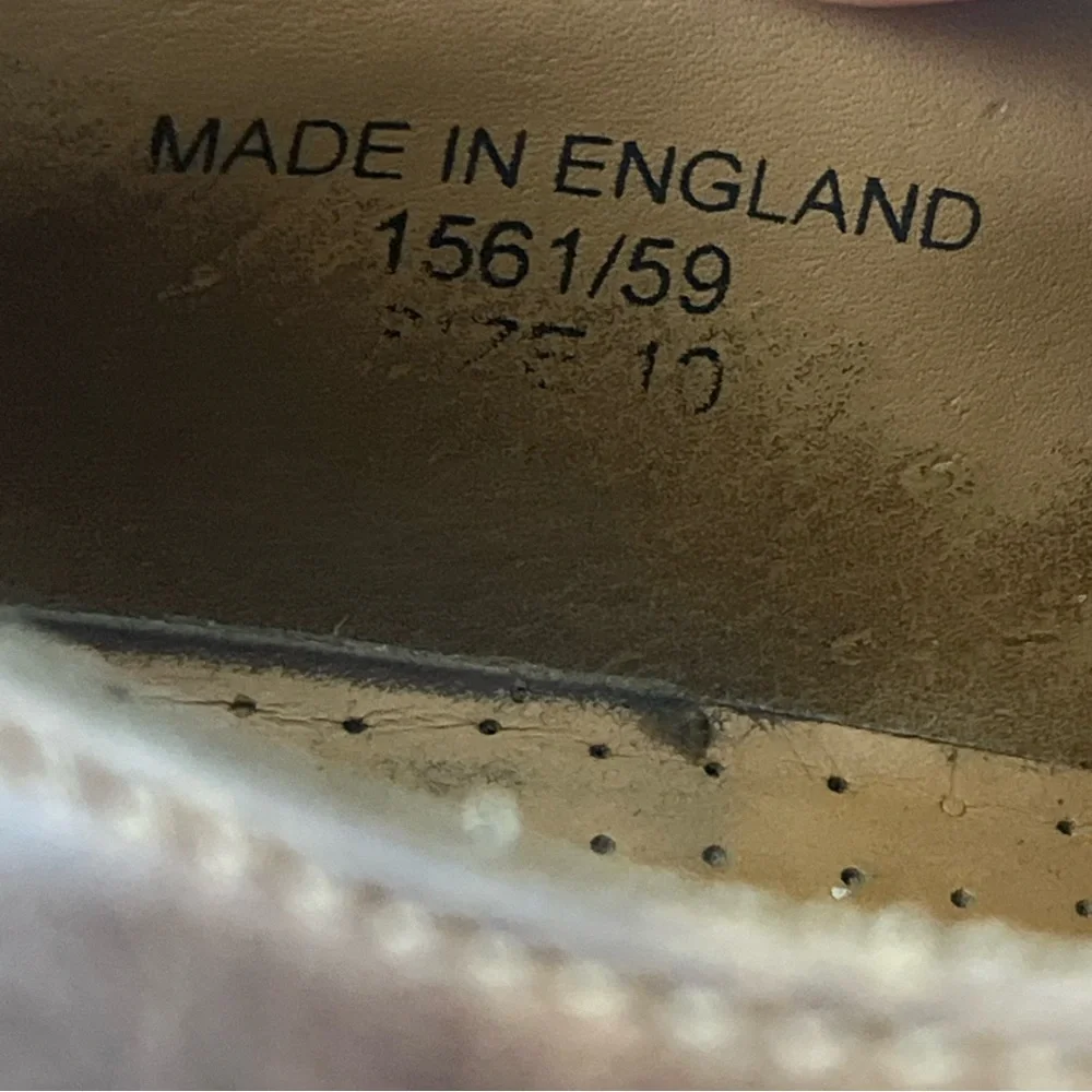 Vintage Doc Dr Martens 1561 Made in England 4 Eyelet Oxford Brown Leather Shoes